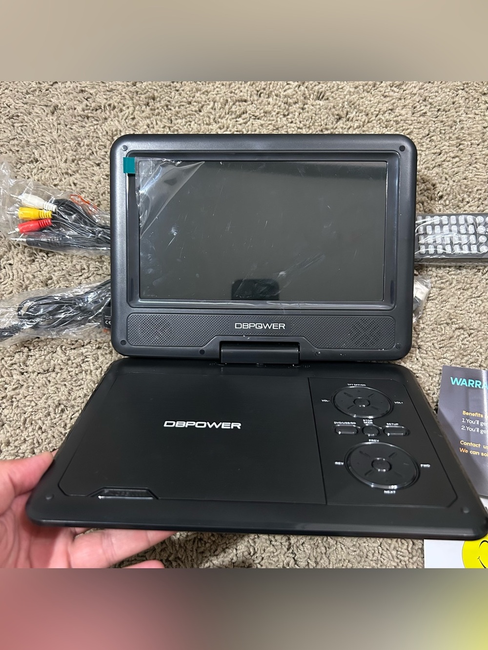 DBPOWER Portable DVD Player 9.5" Rechargeable Digital Multimedia Video Player - Picture 9 of 15